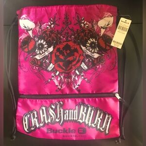 Buckle Crash and Burn Drawstring Backpack NWT!